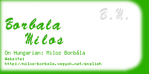 borbala milos business card